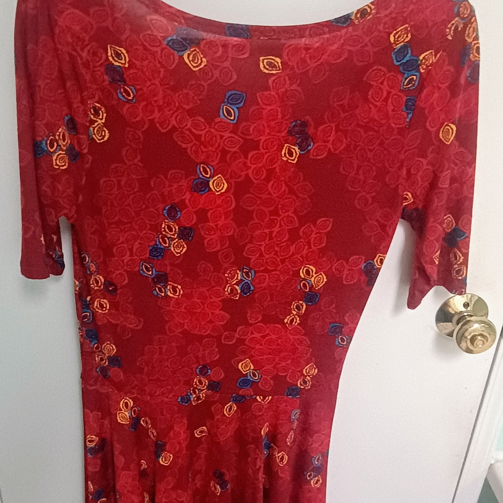 LuLaRoe Red "Nicole" Dress - Picture 3 of 6